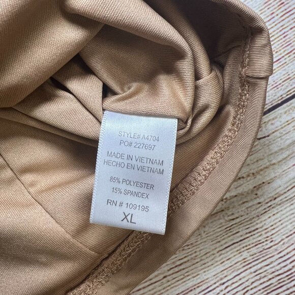 Julia Love By J Tan Nude Bustier Crop Top XL Gold Chain Straps Corset Style - Picture 9 of 11